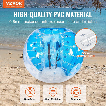 Inflatable Bumper Ball 1-Pack, 5FT/1.5M Body Sumo Zorb Balls for Teen & Adult, 0.8mm Thick PVC Human Hamster Bubble Balls for Outdoor Team Gaming Play, Bumper Bopper Toys for Garden, Yard, Park.
