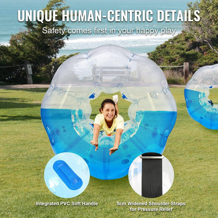 Inflatable Bumper Ball 1-Pack, 5FT/1.5M Body Sumo Zorb Balls for Teen & Adult, 0.8mm Thick PVC Human Hamster Bubble Balls for Outdoor Team Gaming Play, Bumper Bopper Toys for Garden, Yard, Park.