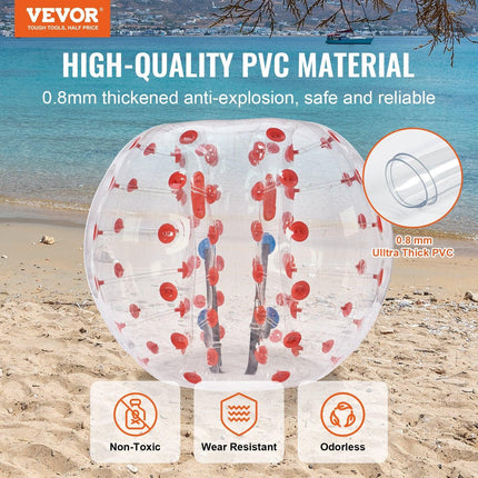 Inflatable Bumper Ball 1-Pack, 5FT/1.5M Body Sumo Zorb Balls for Teen & Adult, 0.8mm Thick PVC Human Hamster Bubble Balls for Outdoor Team Gaming Play, Bumper Bopper Toys for Garden, Yard, Park.