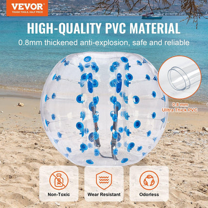 Inflatable Bumper Ball 1-Pack, 5FT/1.5M Body Sumo Zorb Balls for Teen & Adult, 0.8mm Thick PVC Human Hamster Bubble Balls for Outdoor Team Gaming Play, Bumper Bopper Toys for Garden, Yard, Park.