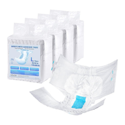 Adult Briefs with Adhesive Tabs Incontinence Briefs for Men Women L Size.