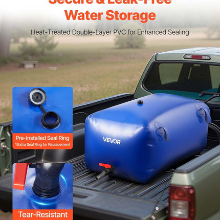 Water Storage Bladder 240L Large Capacity Water Bag, Portable & Collapsible Soft Waters Container, Leakproof & Tear-Resistant PVC Emergency Waters Storage Tank for RV Truck & Outdoor Use.