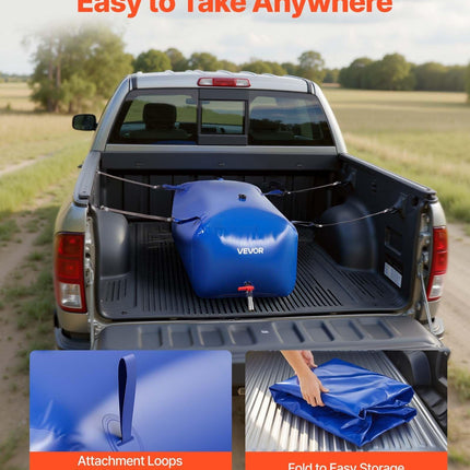 Water Storage Bladder 240L Large Capacity Water Bag, Portable & Collapsible Soft Waters Container, Leakproof & Tear-Resistant PVC Emergency Waters Storage Tank for RV Truck & Outdoor Use.
