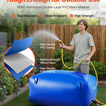 Water Storage Bladder 400L Large Capacity Water Bag, Portable & Collapsible Soft Waters Container, Leakproof & Tear-Resistant PVC Emergency Waters Storage Tank for RV Truck & Outdoor Use.