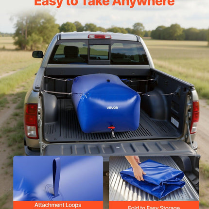 Water Storage Bladder 400L Large Capacity Water Bag, Portable & Collapsible Soft Waters Container, Leakproof & Tear-Resistant PVC Emergency Waters Storage Tank for RV Truck & Outdoor Use.