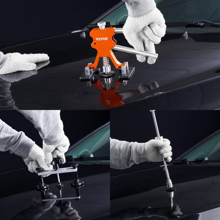 69 PCS Dent Repair Kit, Auto Car Body Paintless Dent Removal Tool Kit, Golden Lifter, Bridge Puller, Slide Hammer Tool Kit for Automobile Body, Washing Machine, Refrigerator.