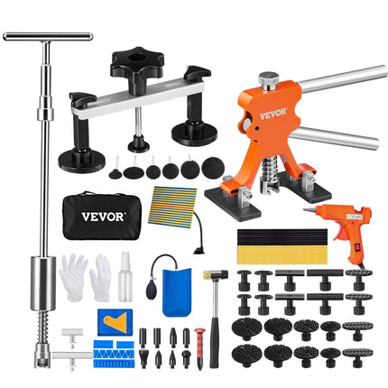 69 PCS Dent Repair Kit, Auto Car Body Paintless Dent Removal Tool Kit, Golden Lifter, Bridge Puller, Slide Hammer Tool Kit for Automobile Body, Washing Machine, Refrigerator.