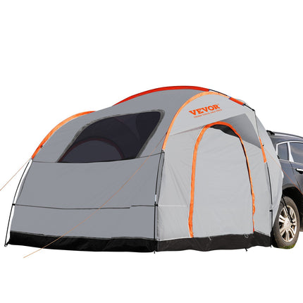 SUV Camping Tent, 8'-8' SUV Tent Attachment for Camping with Rain Layer and Carry Bag, PU2000mm Double Layer Truck Tent, Accommodate 6-8 Person, Rear Tent for Van Hatch Tailgate.