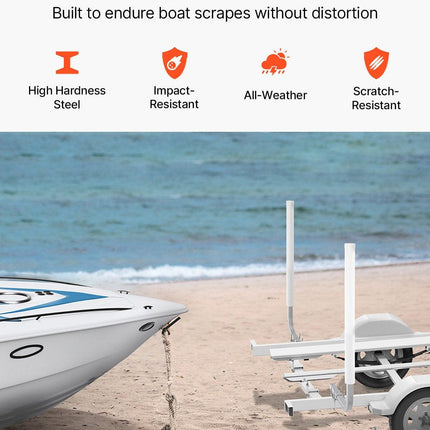 Boat Trailer Guide, 1016mm Adjustable Design Trailer Guide Poles, 2PCS High-Hardness Steel Trailer Guide-Ons, Trailer Guides with PVC Pipe Posts, for Ski Boat, Fishing Boat or Sailboat Trailer.