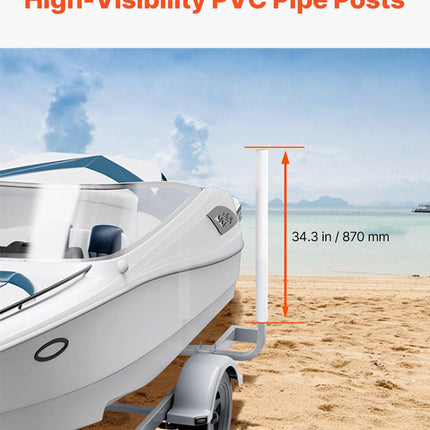 Boat Trailer Guide, 1016mm Adjustable Design Trailer Guide Poles, 2PCS High-Hardness Steel Trailer Guide-Ons, Trailer Guides with PVC Pipe Posts, for Ski Boat, Fishing Boat or Sailboat Trailer.