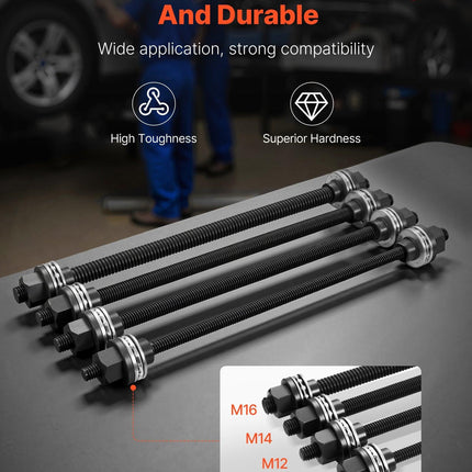 Pull and Press Sleeve Kit, 26 PCS, Steel Bush Removal Insertion Sleeve Tools with Carrying Case, Compatible with LCV and HGV Engines, for Removing and Installing Bushings, Bearings, and Seals.