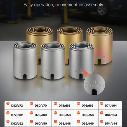 Pull and Press Sleeve Kit, 26 PCS, Steel Bush Removal Insertion Sleeve Tools with Carrying Case, Compatible with LCV and HGV Engines, for Removing and Installing Bushings, Bearings, and Seals.
