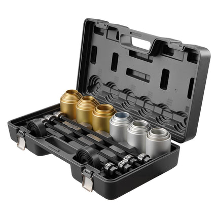 Pull and Press Sleeve Kit, 26 PCS, Steel Bush Removal Insertion Sleeve Tools with Carrying Case, Compatible with LCV and HGV Engines, for Removing and Installing Bushings, Bearings, and Seals.