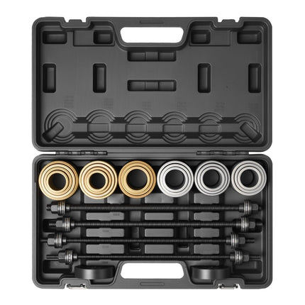 Pull and Press Sleeve Kit, 26 PCS, Steel Bush Removal Insertion Sleeve Tools with Carrying Case, Compatible with LCV and HGV Engines, for Removing and Installing Bushings, Bearings, and Seals.