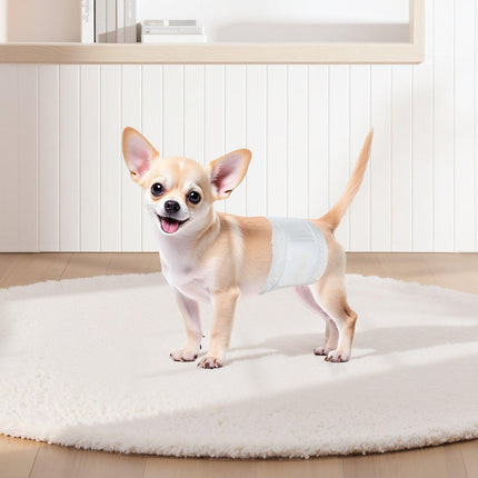 Disposable Male Dog Diapers, Super Absorbent Male Dog Wraps, 360 ° Leak-Proof Belly Bands with Wetness Indicator for Doggies in Heat, Training, Incontinence - XS, 96 Count (2 Packs of 48).