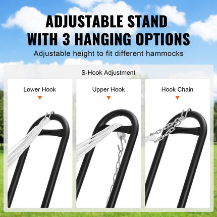 Steel Hammock Stand 450lbs Capacity Hammock Frame Fits 6.9-12.8ft Hammocks.