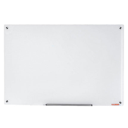 Magnetic Glass Whiteboard, Dry Erase Board 36"x24", Wall-Mounted Large White Glassboard Frameless, with Marker Tray, an Eraser and 2 Markers, White.
