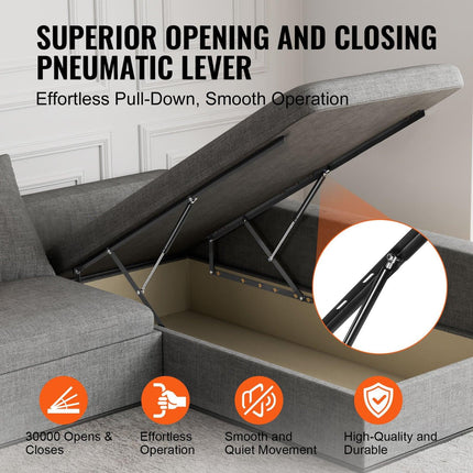 Bed Lift, 1500x2000mm Compatible Extra-large Size 140kg Load Bearing, DIY Wall Bed Mechanical Hardware Kit Vertical Deluxe, Pneumatic Lever Heavy Duty Support, Folding for Guestroom.