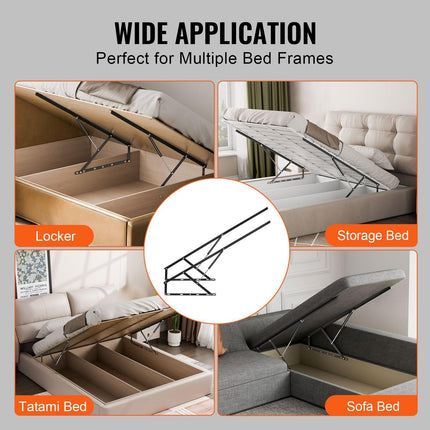 Bed Lift, 1500x2000mm Compatible Extra-large Size 140kg Load Bearing, DIY Wall Bed Mechanical Hardware Kit Vertical Deluxe, Pneumatic Lever Heavy Duty Support, Folding for Guestroom.