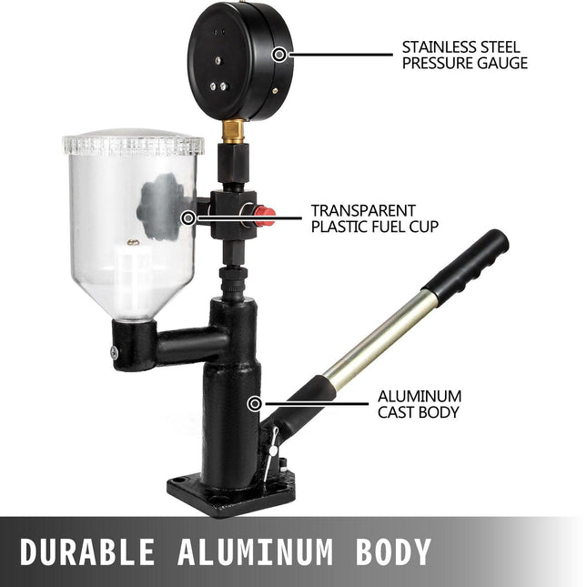 Diesel Injector Nozzle 
Pressure Tester Dual scale Manometer Test Tool 0-600Bar (0-8000PSI) 
60Mpa Test Pressure High Configuration.