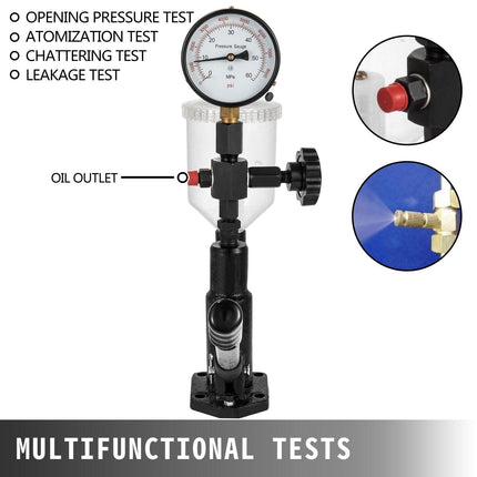 Diesel Injector Nozzle 
Pressure Tester Dual scale Manometer Test Tool 0-600Bar (0-8000PSI) 
60Mpa Test Pressure High Configuration.