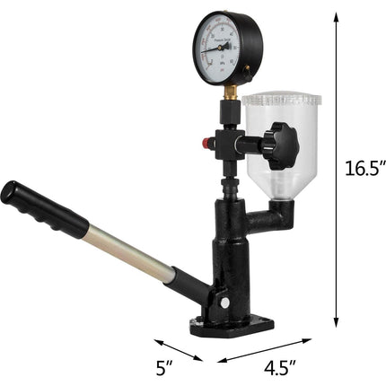 Diesel Injector Nozzle 
Pressure Tester Dual scale Manometer Test Tool 0-600Bar (0-8000PSI) 
60Mpa Test Pressure High Configuration.