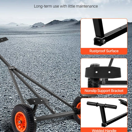 420lbs Boat Trailer Dolly Mover Adjustable Length with 15.7 in Pneumatic Tires.