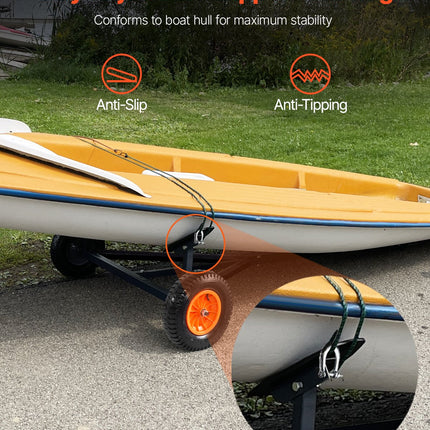 420lbs Boat Trailer Dolly Mover Adjustable Length with 15.7 in Pneumatic Tires.