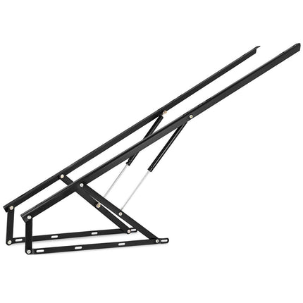 Pair of 5FT Pneumatic Mechanism Heavy Duty Gas Spring Kit for Box Bed Sofa Storage Space Saving DIY Project Lifter Lift Up Hardware Black.