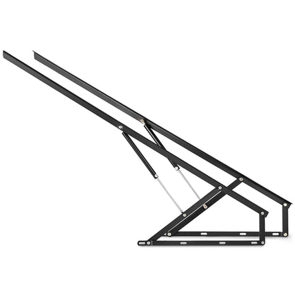 Pair of 5FT Pneumatic Mechanism Heavy Duty Gas Spring Kit for Box Bed Sofa Storage Space Saving DIY Project Lifter Lift Up Hardware Black.
