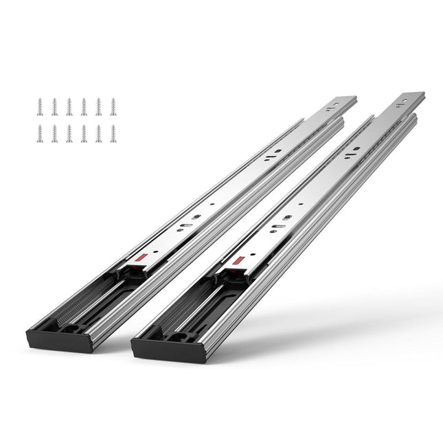 10 Pairs of 609.6mm Drawer Slides Side Mount Rails, Heavy Duty Full Extension Steel Track, Soft-Close Noiseless Guide Glides Cabinet Kitchen Runners with Ball Bearing, 100 Lbs Load Capacity.