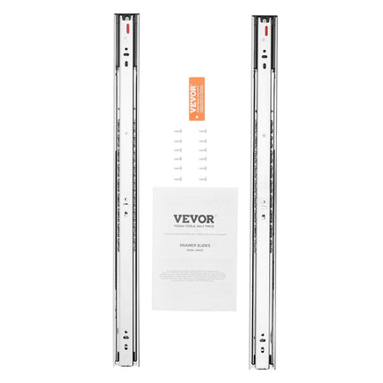 10 Pairs of 609.6mm Drawer Slides Side Mount Rails, Heavy Duty Full Extension Steel Track, Soft-Close Noiseless Guide Glides Cabinet Kitchen Runners with Ball Bearing, 100 Lbs Load Capacity.