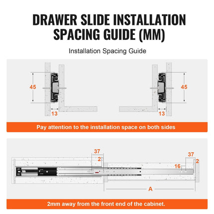 6 Pairs of 508mm Drawer Slides Side Mount Rails, Heavy Duty Full Extension Steel Track, Soft-Close Noiseless Guide Glides Cabinet Kitchen Runners with Ball Bearing, 100 Lbs Load Capacity.