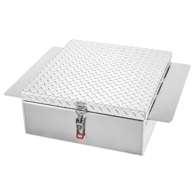 Truck Bed Tool Box, Heavy Duty Aluminum Tool Box with Diamond Plate, Storage Toolbox Chest Organizer Supports up to 100 kg, Ideal for Pickup, Truck Bed, RV, Trailer, 770 x 610 x 230 mm, Silver.