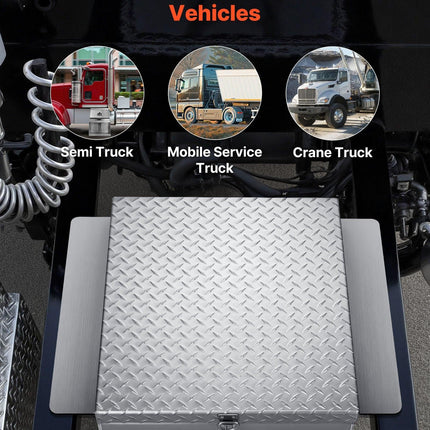Truck Bed Tool Box, Heavy Duty Aluminum Tool Box with Diamond Plate, Storage Toolbox Chest Organizer Supports up to 100 kg, Ideal for Pickup, Truck Bed, RV, Trailer, 770 x 610 x 230 mm, Silver.