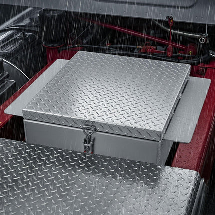 Truck Bed Tool Box, Heavy Duty Aluminum Tool Box with Diamond Plate, Storage Toolbox Chest Organizer Supports up to 100 kg, Ideal for Pickup, Truck Bed, RV, Trailer, 770 x 610 x 230 mm, Silver.