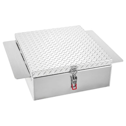 Truck Bed Tool Box, Heavy Duty Aluminum Tool Box with Diamond Plate, Storage Toolbox Chest Organizer Supports up to 100 kg, Ideal for Pickup, Truck Bed, RV, Trailer, 770 x 610 x 230 mm, Silver.