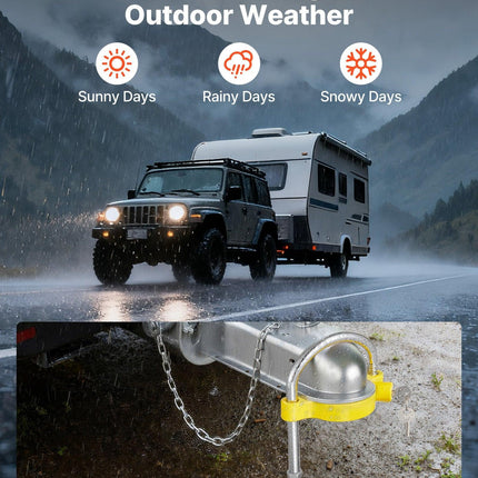 Trailer Hitch Lock Kit, Fits for 46 mm, 50.8 mm, 58.7 mm Couplers, Heavy-Duty Anti-Theft Trailer Ball Lock with Keys, Prying-Resistant, Adjustable Height Design for RVs, Boats, Trailers.