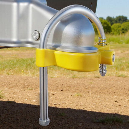 Trailer Hitch Lock Kit, Fits for 46 mm, 50.8 mm, 58.7 mm Couplers, Heavy-Duty Anti-Theft Trailer Ball Lock with Keys, Prying-Resistant, Adjustable Height Design for RVs, Boats, Trailers.