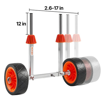 Kayak Cart, 113.4 kg Load Capacity, Canoe Cart Dolly with 19.1 cm Solid Rubber Tires & Kickstand, Assembles & Disassembles Within Seconds, Paddle Board Trolley for Kayaks, Canoes, Paddleboards.