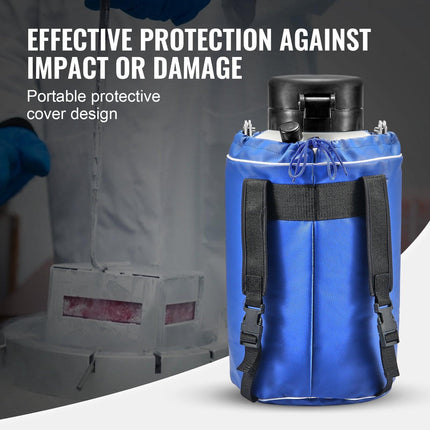 Liquid Nitrogen Tank, 3 L Aluminum Alloy Liquid Nitrogen Container, LN2 Tank Dewar with 6 Canisters and Carry Bag with Straps, Cryogenic Tank for Beauty Industry, Semen Preservation, Scientific.
