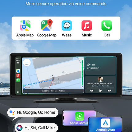 Car Stereo Radio CarPlay Touchscreen 254mm Apple Android Front/Rear Camera.