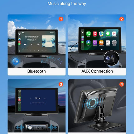 Car Stereo Radio CarPlay Touchscreen 228.6 mm Apple Android Backup Camera.