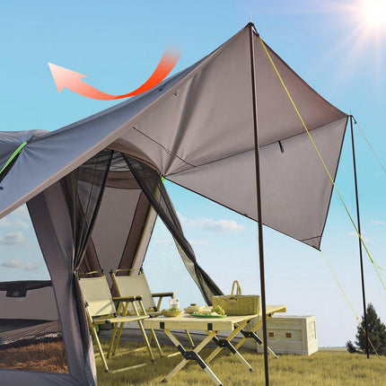 SUV Tent for Camping, 10FT L x 10FT W, Waterproof PU2000mm Spacious Double Layer Design for 5-8 Person, SUV Camping Tent with Shade Awning and Mesh Windows, Includes Rainfly and Storage Bag.