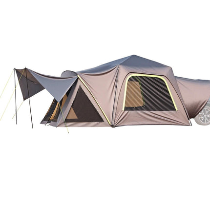 SUV Tent for Camping, 10FT L x 10FT W, Waterproof PU2000mm Spacious Double Layer Design for 5-8 Person, SUV Camping Tent with Shade Awning and Mesh Windows, Includes Rainfly and Storage Bag.