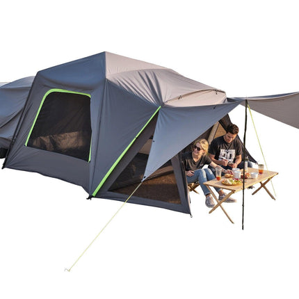 SUV Tent for Camping, 10FT L x 10FT W, Waterproof PU2000mm Spacious Double Layer Design for 5-8 Person, SUV Camping Tent with Shade Awning and Mesh Windows, Includes Rainfly and Storage Bag.