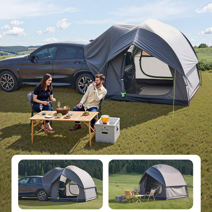 SUV Tent for Camping, 8FT L x 8FT W, Waterproof PU2000mm Spacious Double Layer Design for 5-8 Person, SUV Camping Tent with Mesh Windows, Includes Rainfly & Storage Bag, for Outdoor Activities.