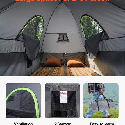 Truck Tent 8.0-8.2ft Waterproof PU2000 Truck Bed Camping Tent 2-3 Person.