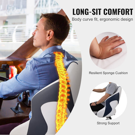 Captain Bucket Seat Boat Seat, Flip Up Boat Seat, with Thickened Sponge Padding, Flip-up Bolster Boat Captain Chair for Fishing Boat, Sightseeing Boat, Speedboat, Canoe, 1-Piece.