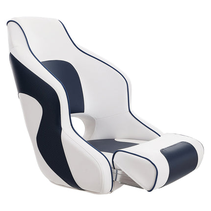 Captain Bucket Seat Boat Seat, Flip Up Boat Seat, with Thickened Sponge Padding, Flip-up Bolster Boat Captain Chair for Fishing Boat, Sightseeing Boat, Speedboat, Canoe, 1-Piece.